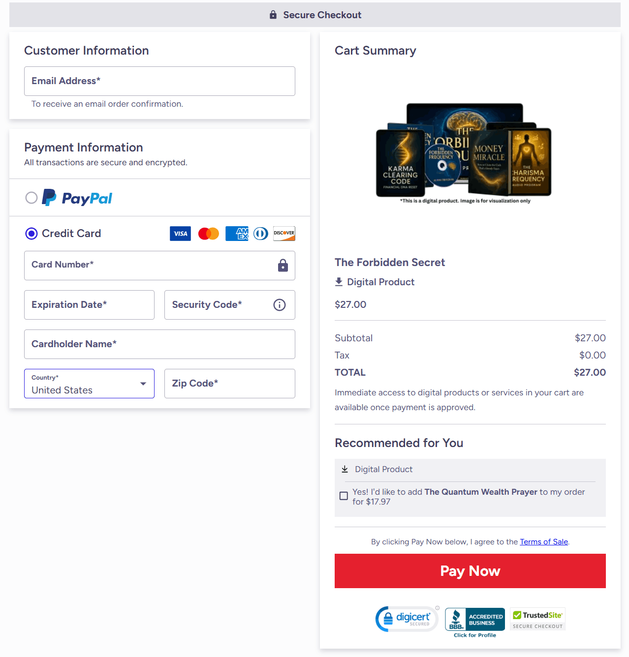 The Forbidden Secret Order Form